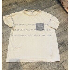 Denim & Flower Mens Medium Shark T Shirt Short Sleeves Crew Neck w/ Pocket